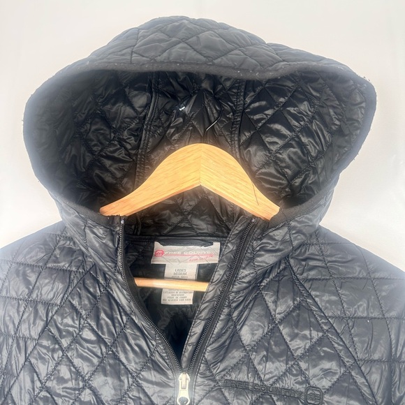 Free Country Charcoal Quilted Hooded Jacket Size M 100% Nylon - Picture 6 of 16